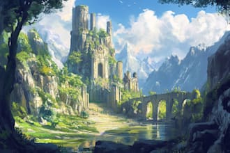 design amazing fantasy landscape