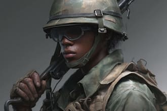 military character design or military themed illustration