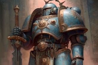 design an original grimdark sci fi warrior character