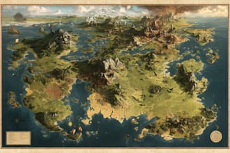 do fantasy map illustration