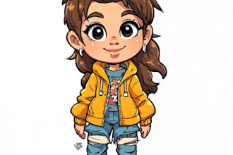 design a doodle style nft art collection, cartoon character