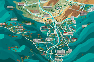 do flat business vector maps of any location