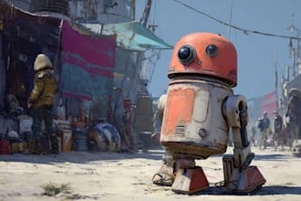 create stunning sci fi character art, concept design, and futuristic illustratio