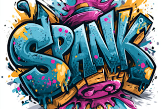 design awesome logo on graffiti tags style