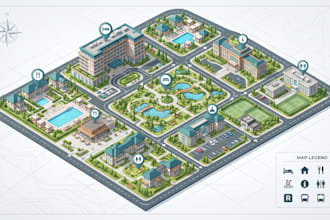 do custom wayfinding maps for hotel, campus parks and resorts
