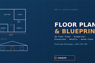draft a 2d floor plan and blueprint in autocad for your house plan