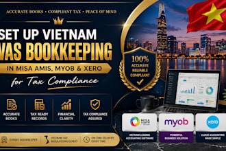 set up vietnam vas bookkeeping in misa amis, myob and xero for tax compliance