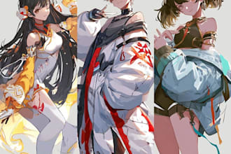 anime character an illustration and anime character