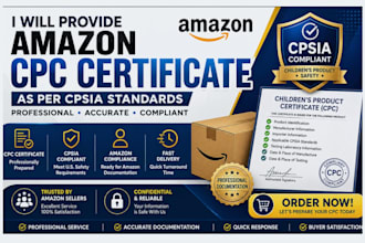 create amazon CPC, gcc, cpsia and cpsc compliance documents