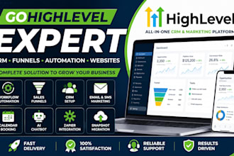 setup gohighlevel CRM, funnels, workflows and automation