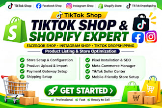 setup tiktok shop facebook shop instagram shop tiktok dropshipping shopify store