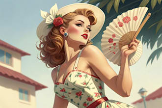 pin up girl and pin up girl illustration