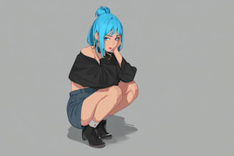 anime character an illustration and anime character