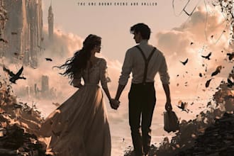 do  design creative romantic book or ebook cover