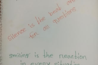 write your text in attractive and readable handwriting