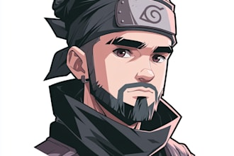 vector anime avatar logo, cartoon avatar, anime caricature