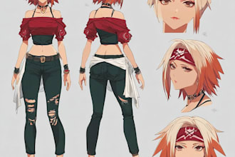 make anime character design sheet