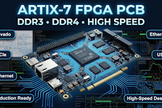 design artix 7 fpga development board pcb with ddr3 ddr4 usb vivado