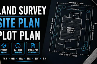 draw land survey, plot plan, site plan survey drafting for wa, oh, ma, ms permit