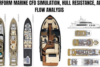 perform marine cfd simulation, hull resistance, and flow analysis