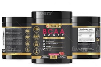 design product label, supplement label with product packaging design