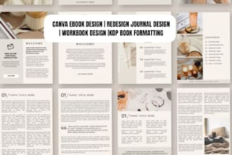 canva ebook design redesign journal design workbook design kdp book formatting