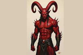 draw illustration of your character in demon style