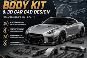 design automotive body kits 3d model fusion 360 custom wide body kits
