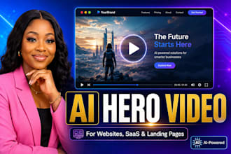 create ai hero website, ai hero video, hero video for landing page banner