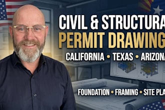 be your civil structural engineer for california texas arizona permit drawings