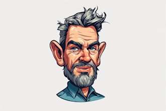 draw hilarious cartoonish caricature portrait