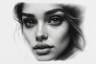 draw a awesome pencil and charcoal portrait for you