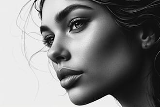 create a fabulous portrait with charcoal pencil in my own style