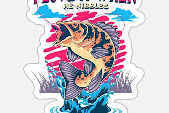 design custom vintage fishing t shirt logo and t shirt design