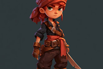 draw 2d game character or 2d game character illustration
