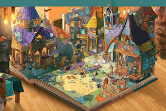 children story book illustration children story