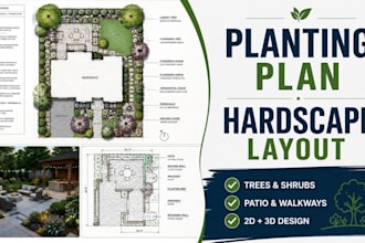 create professional planting plan and hardscape layout