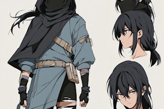 do draw anime character sheet for you