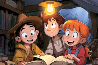 design cartoon book covers and character artwork