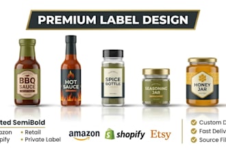 design hot sauce label, bbq sauce, seasoning label and spice bottle label design