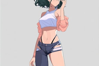 draw anime character art for vtuber,merch and clothing brand