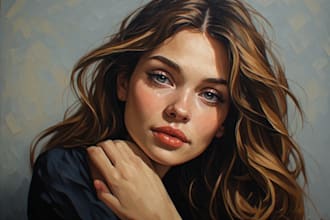 make unique oil painting portrait, digital art