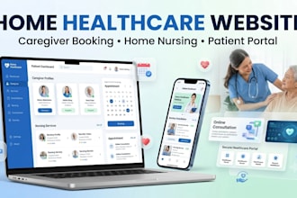 build home healthcare website caregiver booking home nursing portal
