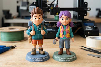 design 3d toy model 3d character figurine design in stl file for 3d printing
