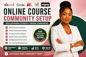 design kajabi website, online course, sales funnel and membership website