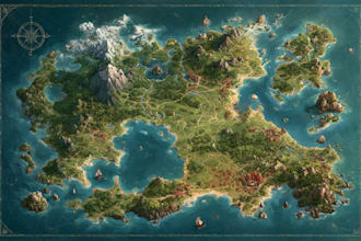 draw an fantasy map illustration isometric map