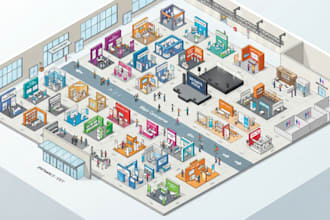 create custom trade show maps, exhibition hall layout, visitor wayfinding guides