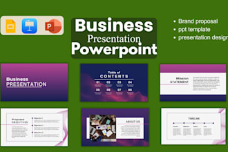 do branded powerpoint design, business presentation, company profile, start up