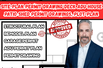 site plan permit drawing deck adu house patio shed permit drawings, plot plan