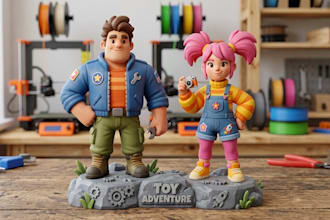 design 3d printable toy stl fdm resin 3d toy model 3d toy prototype 3d character